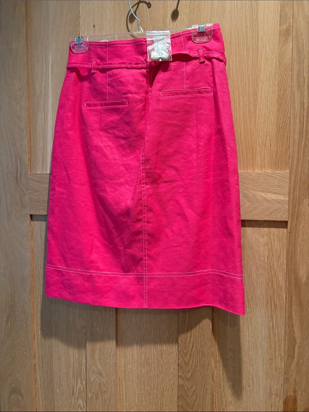 J Crew Bright Pink Button-Front A-Line Skirt - Picture 4 of 4